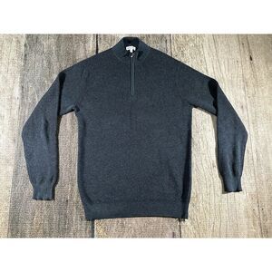 Peter Millar Pullover Mens Med Merino Wool Blend 1/4 Zip Sweater Dk Teal
